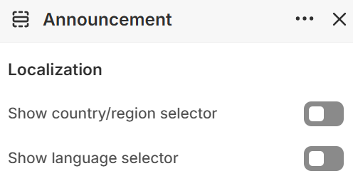 Theme settings — Announcement Bar — Localization