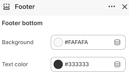 Theme settings — Footer bottom colors
