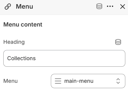 Theme settings — Menu block