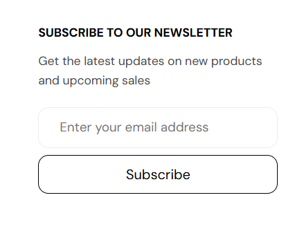 Storefront — footer newsletter signup