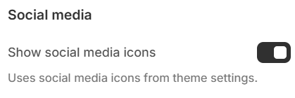 Theme settings — Store information social media