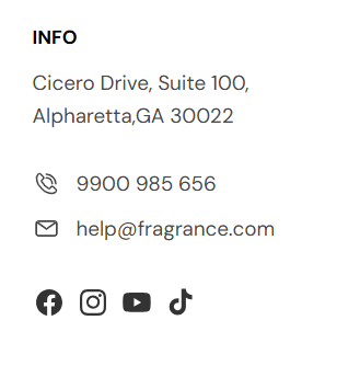 Storefront — footer store information column