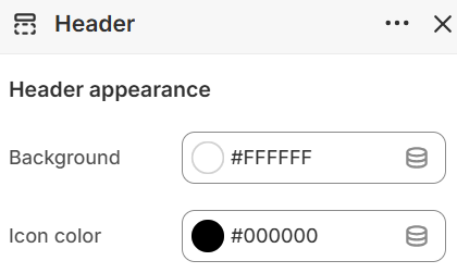 Theme settings — Header appearance