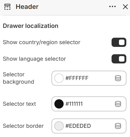 Theme settings — Drawer localization