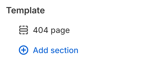 404 page template in the Fragrance Shop theme editor sidebar