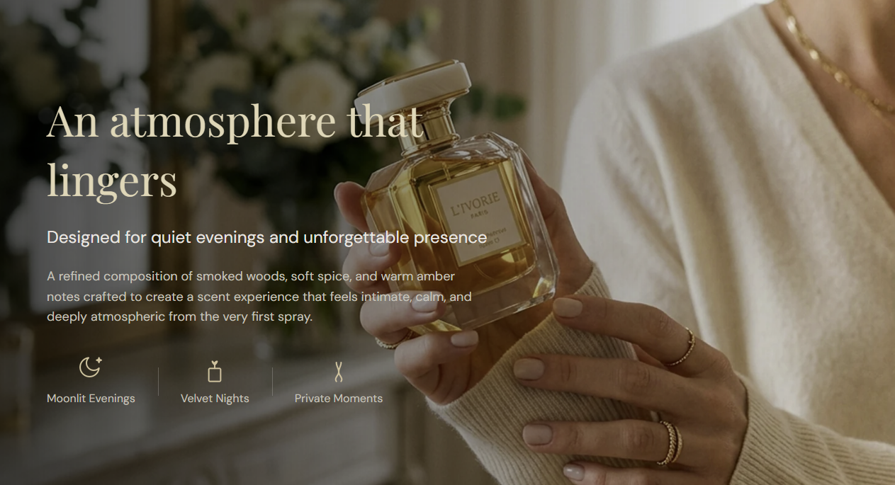 Banner with benefits section preview on the Fragrance Shop storefront