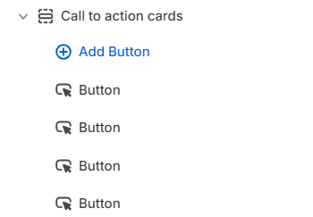 Call to action cards section and Button blocks in the Fragrance Shop theme editor