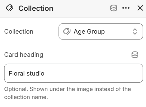 Collection block settings for the Collection list section in the Fragrance Shop Shopify theme editor