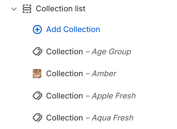 Collection list section and blocks in the Shopify theme editor