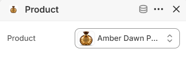 Product block settings for the Hand-picked products section in the Fragrance Shop Shopify theme editor
