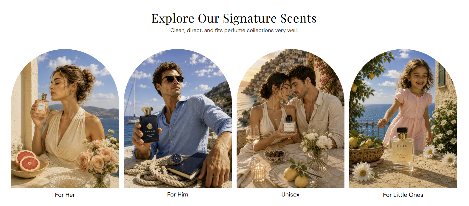 Image banner grid section preview on the Fragrance Shop storefront