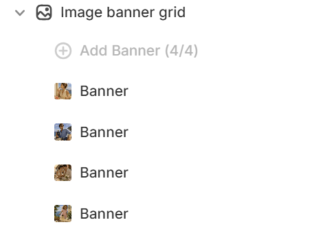 Image banner grid section and blocks in the Shopify theme editor