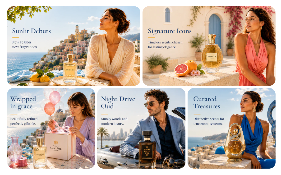 Image gallery section preview on the Fragrance Shop storefront