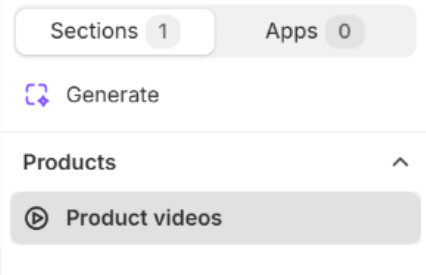Product videos section on the Default product template in the Fragrance Shop theme editor