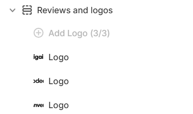 Reviews and logos section and Logo blocks in the Fragrance Shop theme editor