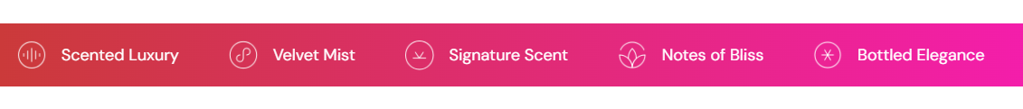 Scrolling text marquee section preview on the Fragrance Shop storefront