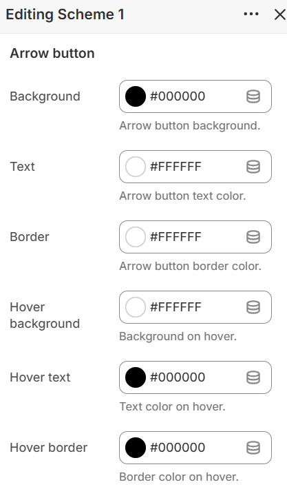 Color scheme editor — Arrow button colors