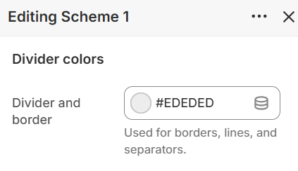 Color scheme editor — Divider colors