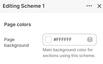 Color scheme editor — Page colors — Page background
