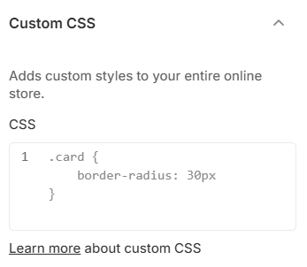 Custom CSS settings