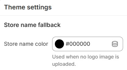 Theme settings — Brand identity — Store name color